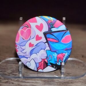Vox And Valentino Button - Hazbin Hotel
